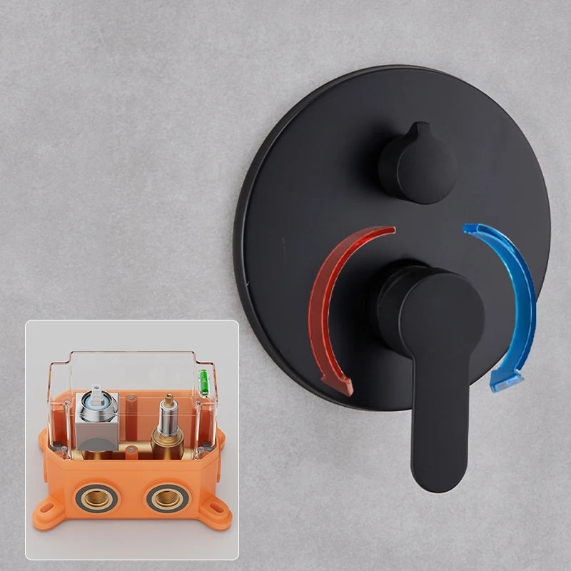 Black Brass Shower System Rain Shower Faucet Bathroom