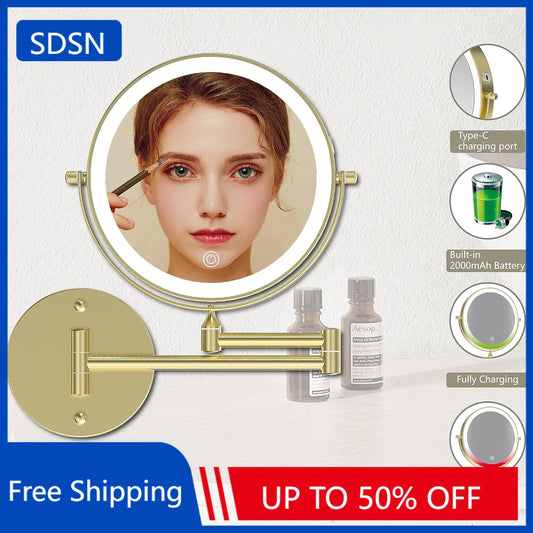Touch Bathroom Mirror 10x Magnifying Wall Mounted Light