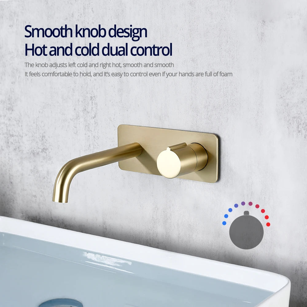Bathroom Vanity Sink Mixer Cover Plate Cold Wall-Mount