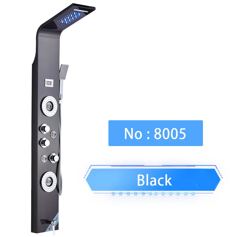 Shinesia Led Shower Panel Rainfall Bathroom Column Mixer