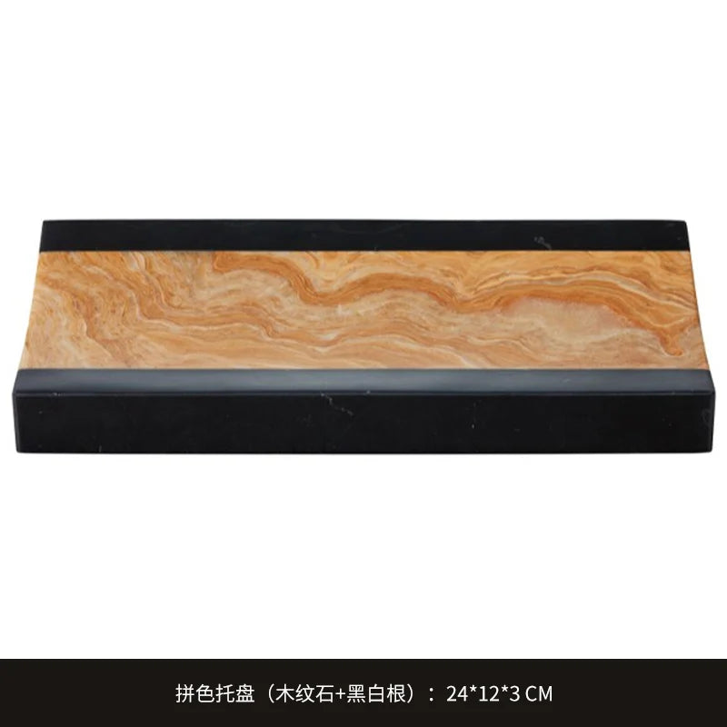 Nordic Color-Blocked Marble Lotion Bottle Aromatherapy Tray