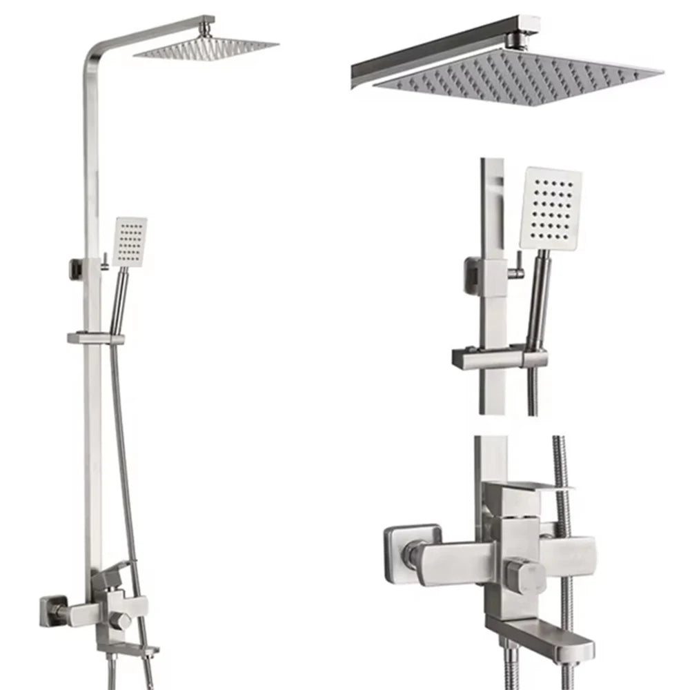 Black Luxury Bathroom Shower Faucet Wall Mounted Swivel