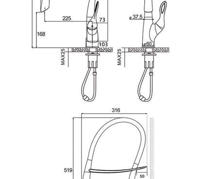 Pull Out Faucet Mixer Kitche