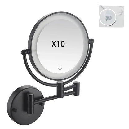 Bathroom 8-Inch Makeup Mirror Folding Rotating Telescopic Mirror