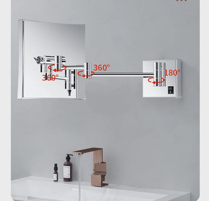 Square Touch Bathroom Mirror Wall Mounted Lighted Bathroom