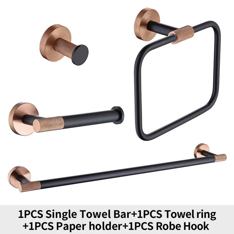 Rose Gold Bathroom Hardware Towel Bar Rack Shelf