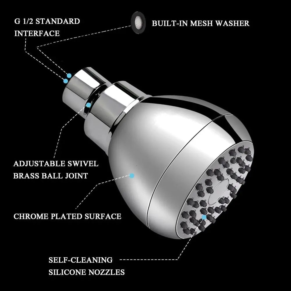 Silicone Nozzles Shower Heads Matte Black Powerful Water