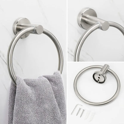 Bathroom Towel Ring Hook Hardware Storage Holder 304