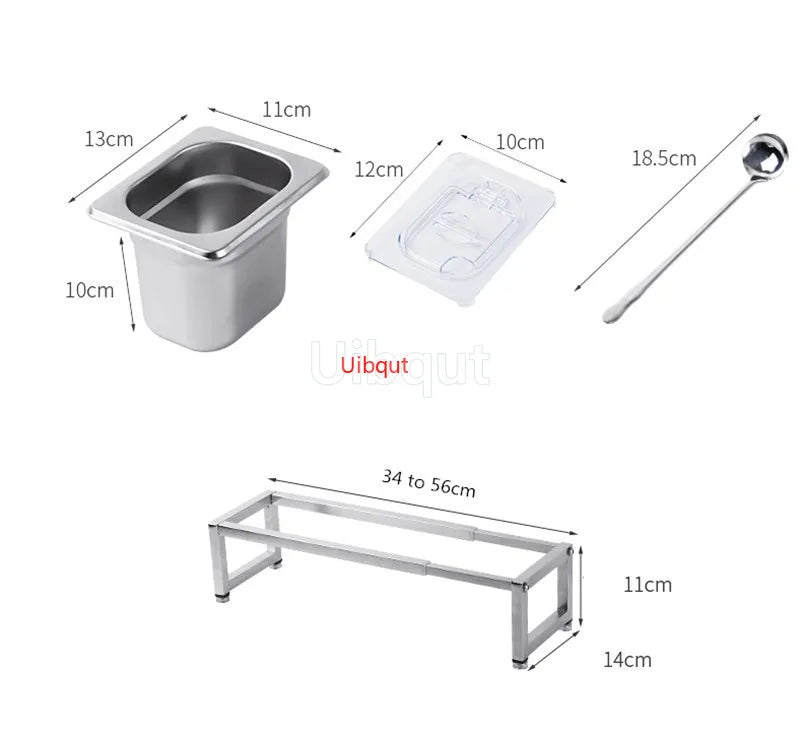 Stainless Steel Transparent Gn Pans Visible Food Exhibition