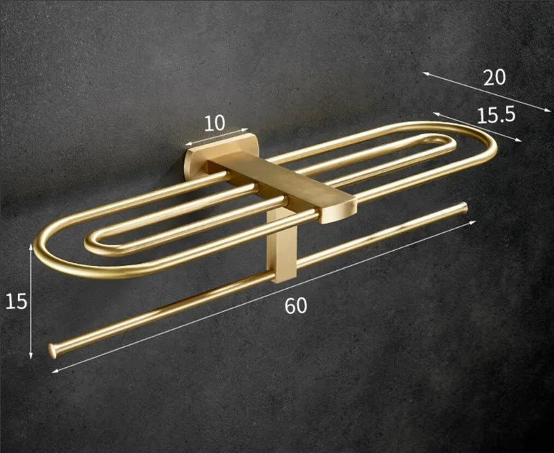 Brushed Gold Bathroom Towel Rack Paper Holder Toilet