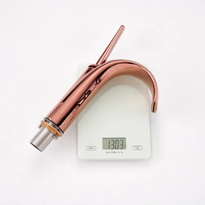 Rose Gold Basin Faucet Bathroom Lever Cold Sink