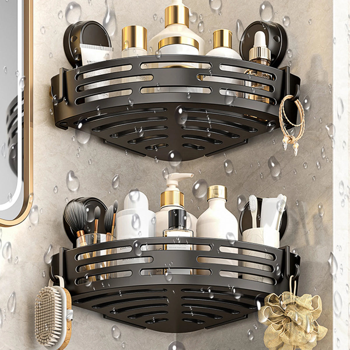Suction Cup Triangle Corner Shower Caddy Hooks No