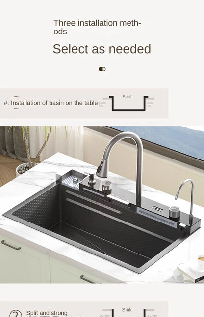 Integrated Waterfall Sink Honeycomb Technology Large Digitial