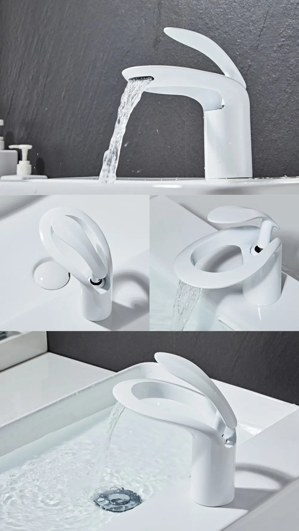 Tolm Waterfall Basin Faucet Water Tap Chrome Bathroom