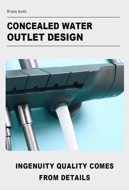 Gold Piano Bathroom Shower System Quality Aluminum Bathroom