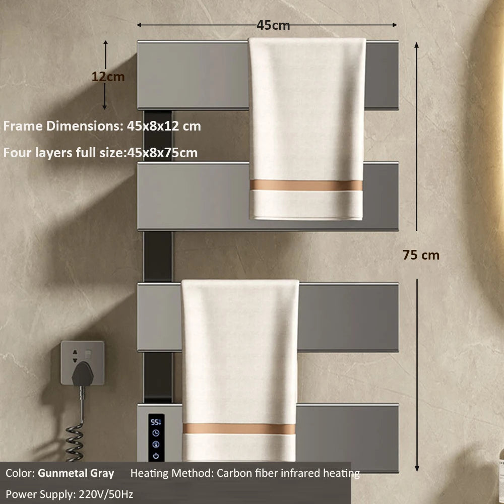 Oxg Electric Heated Towel Rack Wall Mounted Bathroom