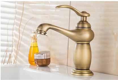 Luxury Europe Style Antique Gold Bathroom Basin Faucet