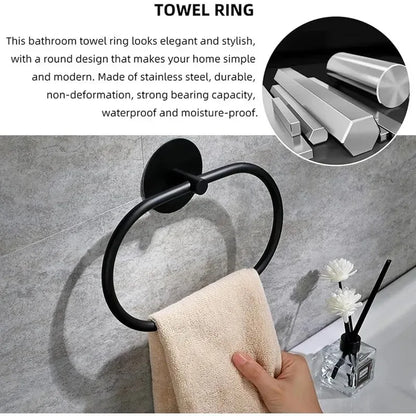 Self Adhesive Towel Ring Bathroom 304 Stainless Steel