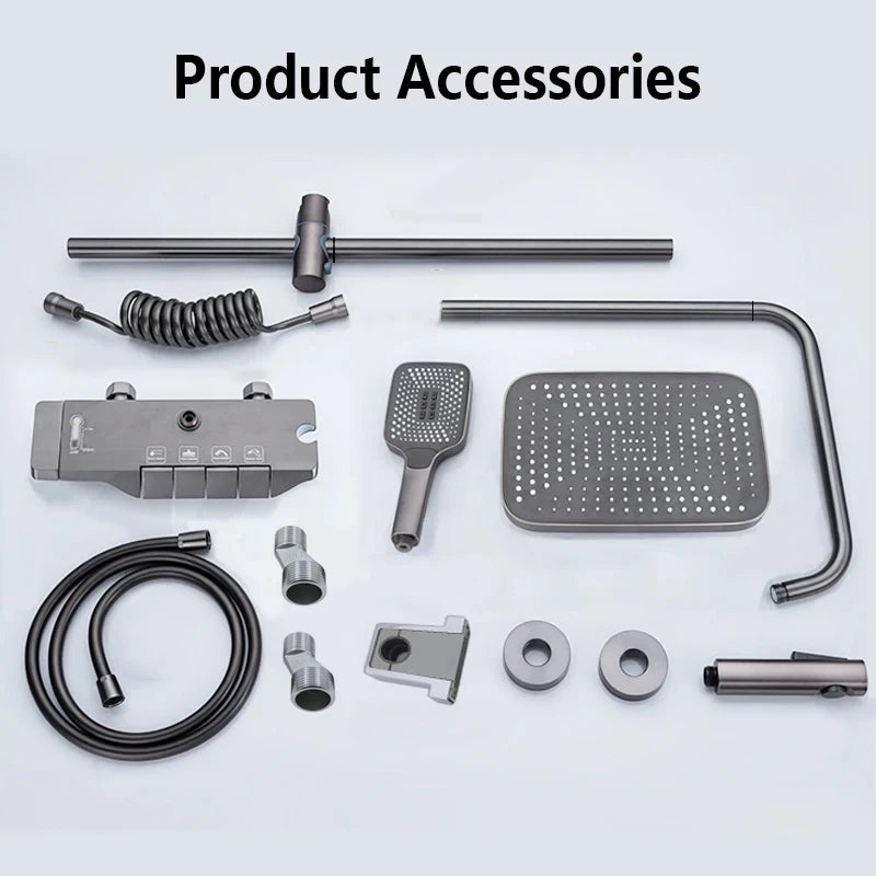 Gray Bathroom Shower Piano Key Abs Anti-Rust Shower