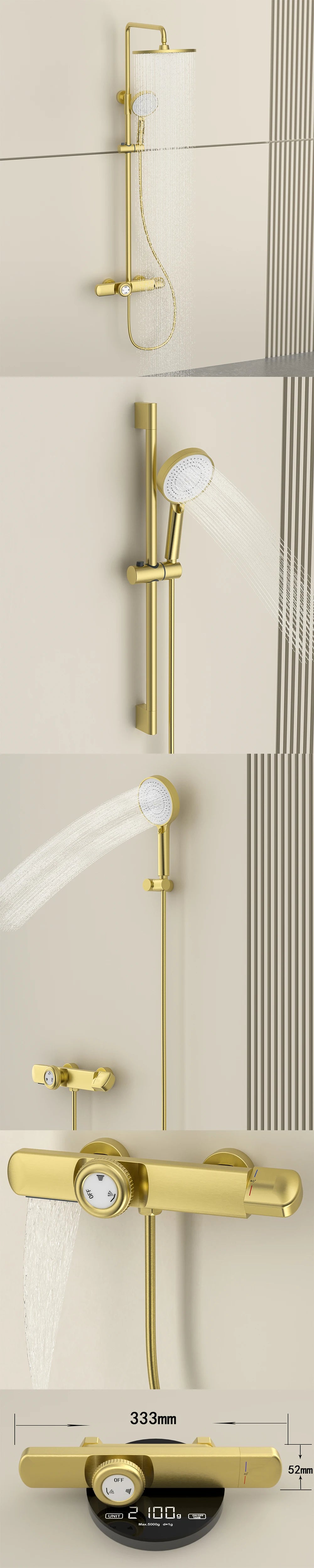 Luxury Solid Brass Smart Thermostatic Showers System Split
