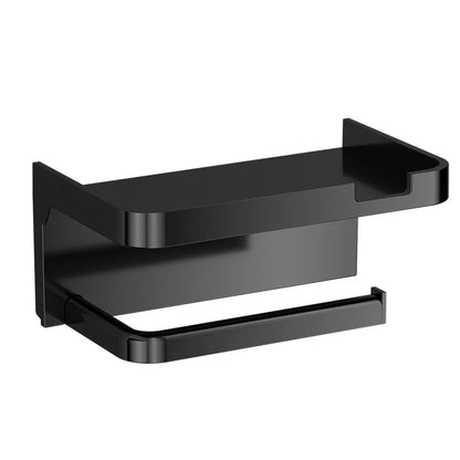 No-Drill Bathroom Toilet Paper Holder Shelf Wall Mounted
