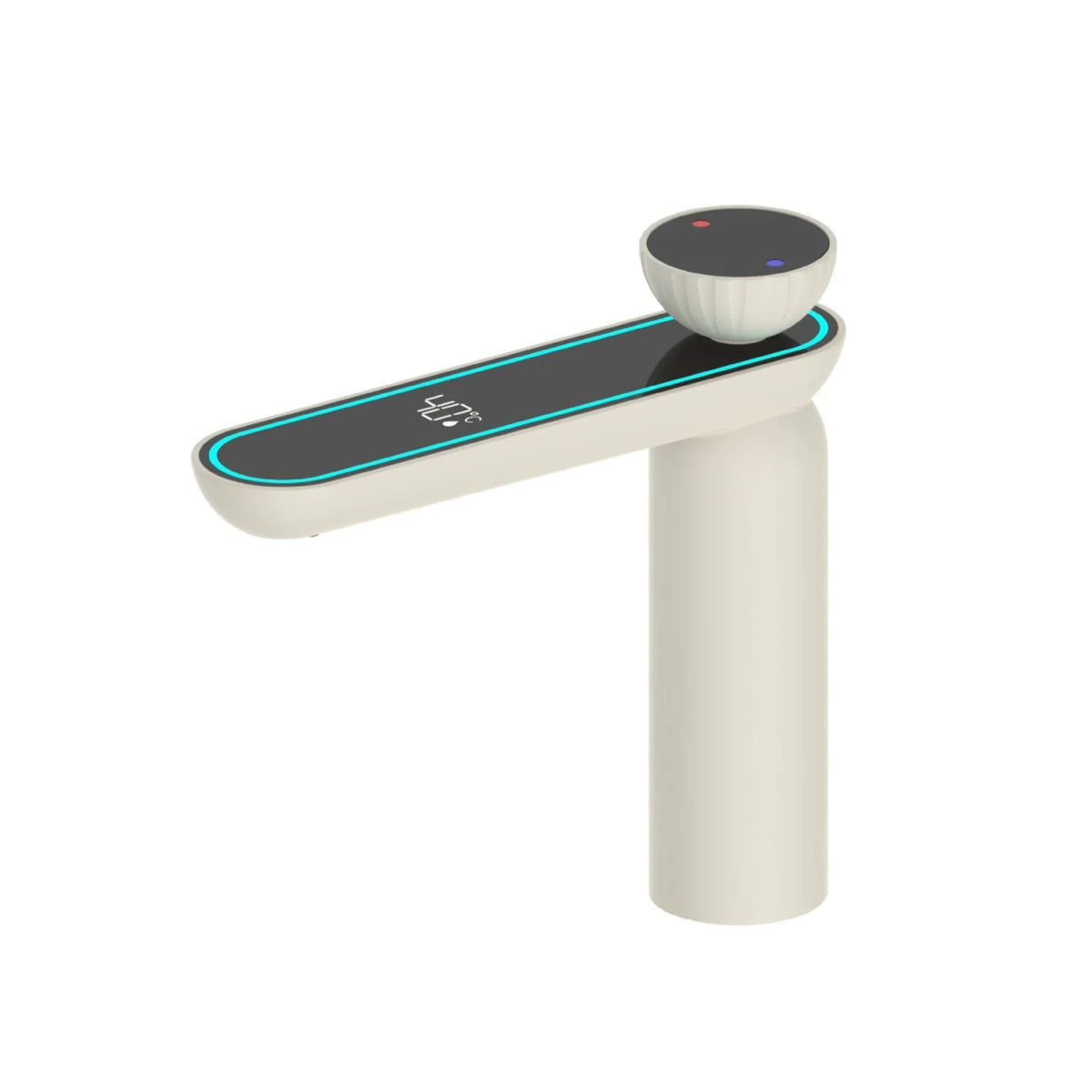 Zappo Gun Gray Digital Display Bathroom Faucet Brass