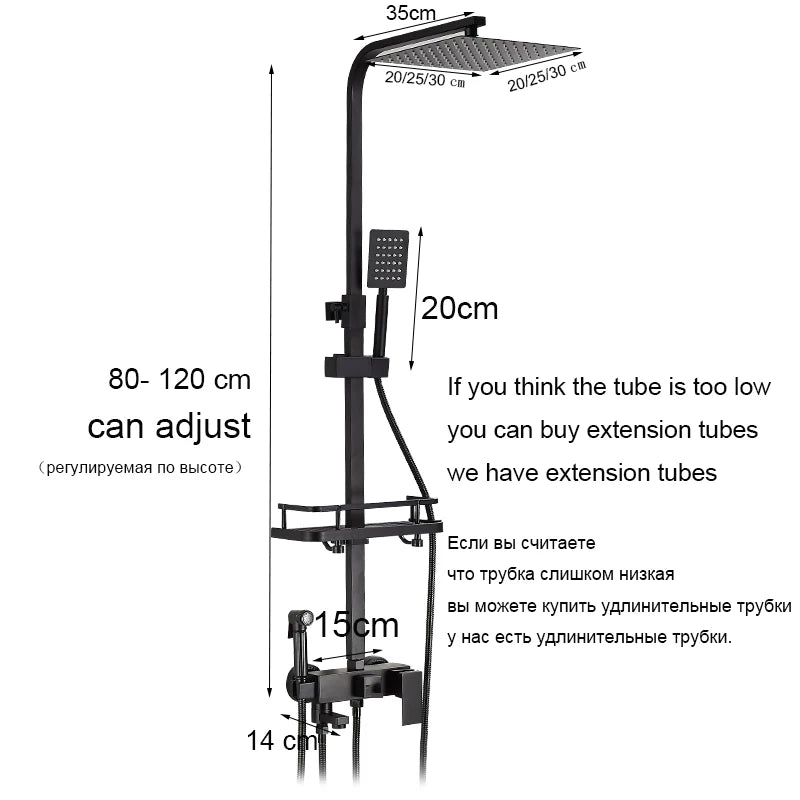 Matte Black Shower Faucet Rainfall High Quality All