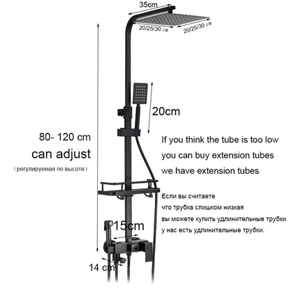 Matte Black Shower Faucet Rainfall High Quality All