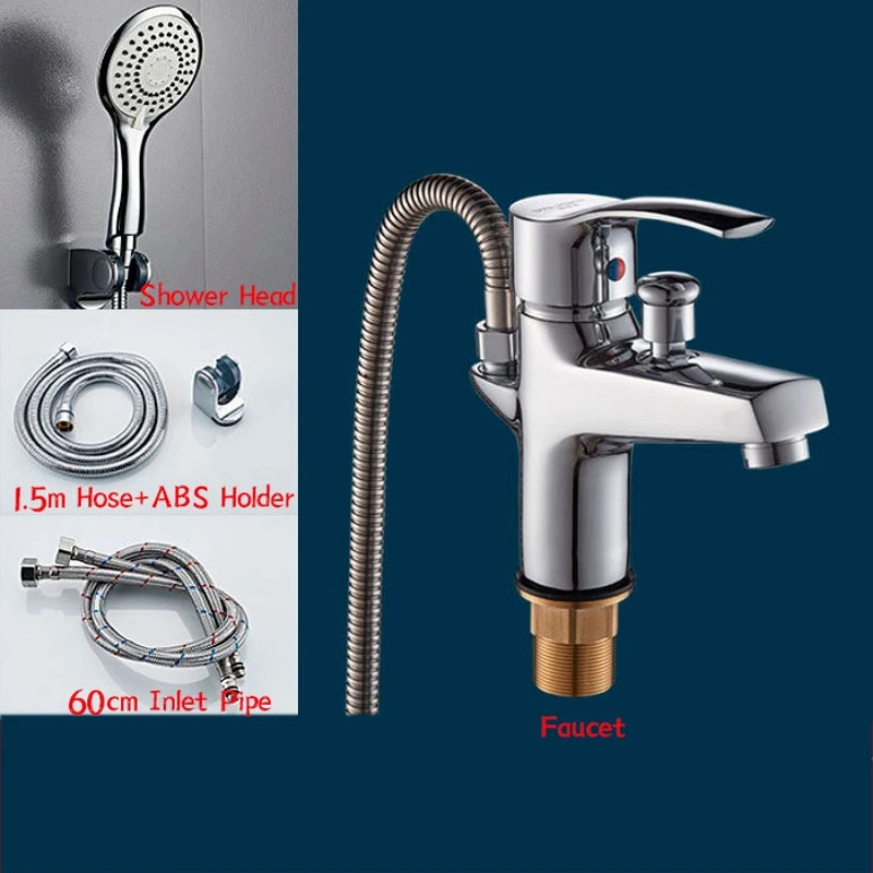 Basin Faucet Bathroom Bathtub Shower Faucet Handheld Shower