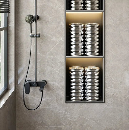 Stainless Steel Niche Bathroom Shelf-Embedded Tv Cabinet Style