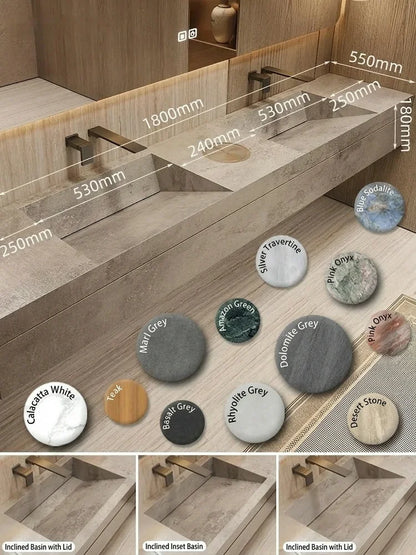 Any Size Custom Marble Seamless Stone Vanity Customizable