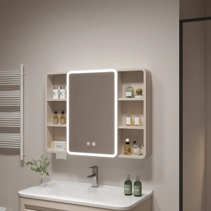 Smart Corner Round Space Aluminum Mirror Cabinet Wall