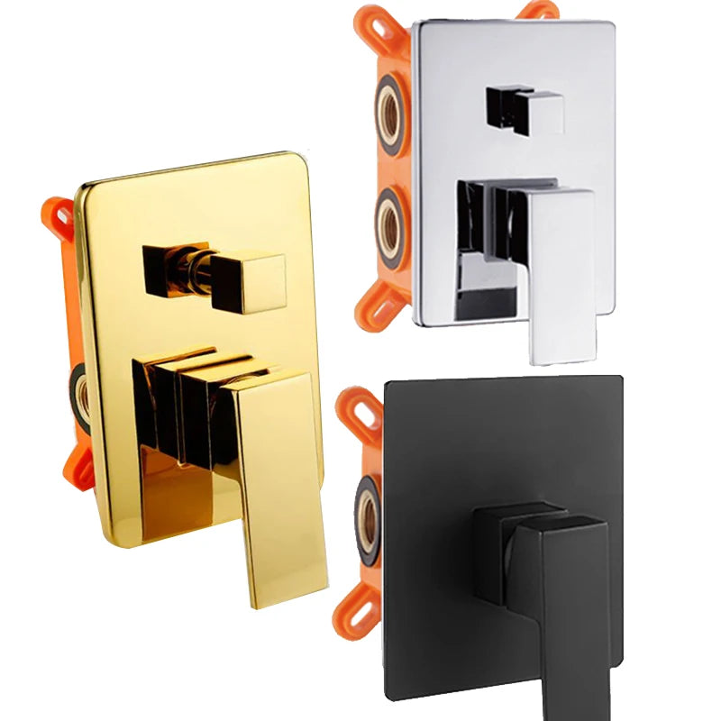 Bakala Black Golden Brass Shower Faucet Mixing Valve