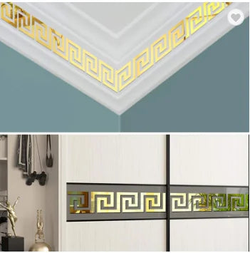10x10cm Building Border Acrylic Wall Mirror Sticker Wall