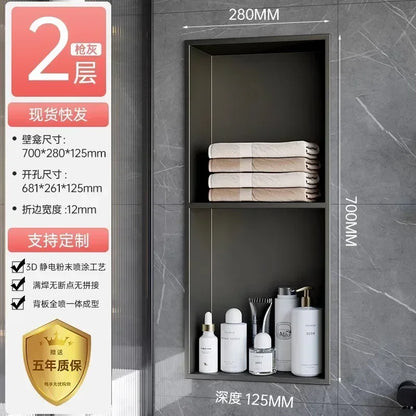 Stainless Steel Niche Bathroom Shelf-Embedded Tv Cabinet Style