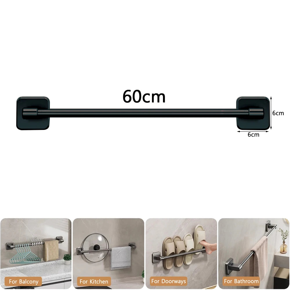 Bathroom Towel Rack Punch Black White Grey Bath