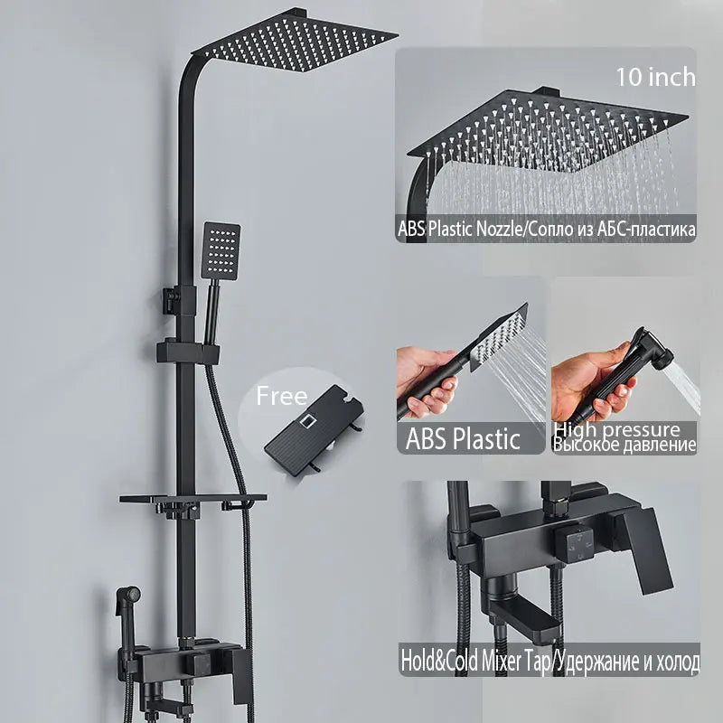 Black Shower Faucet Ways Showers Faucet Systems Adjustable