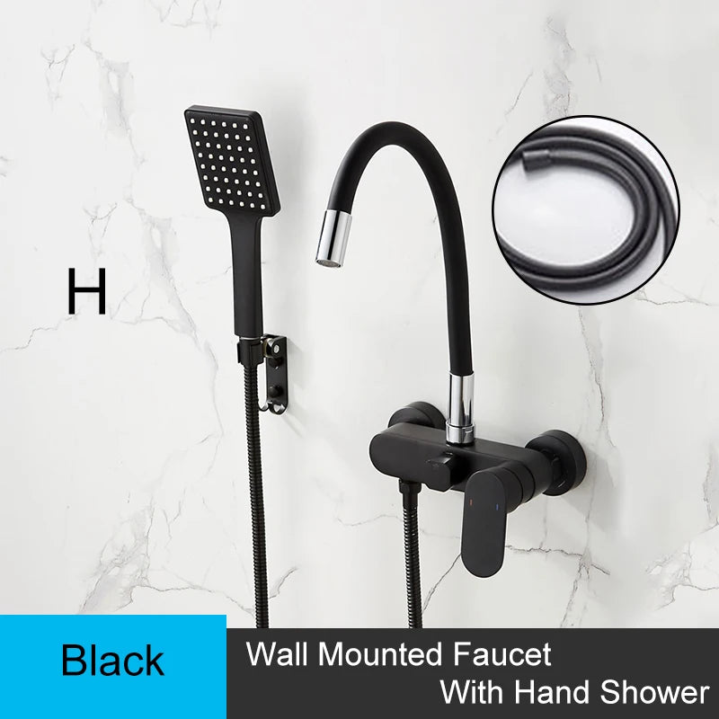 Brass Sink Taps Wall Mounted Basin Mixers Cold