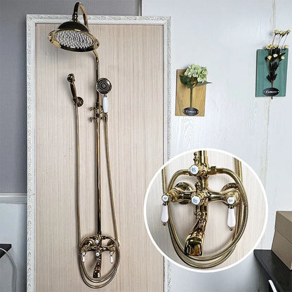 Vintage French Style Dual Handle Tub Faucet Shower