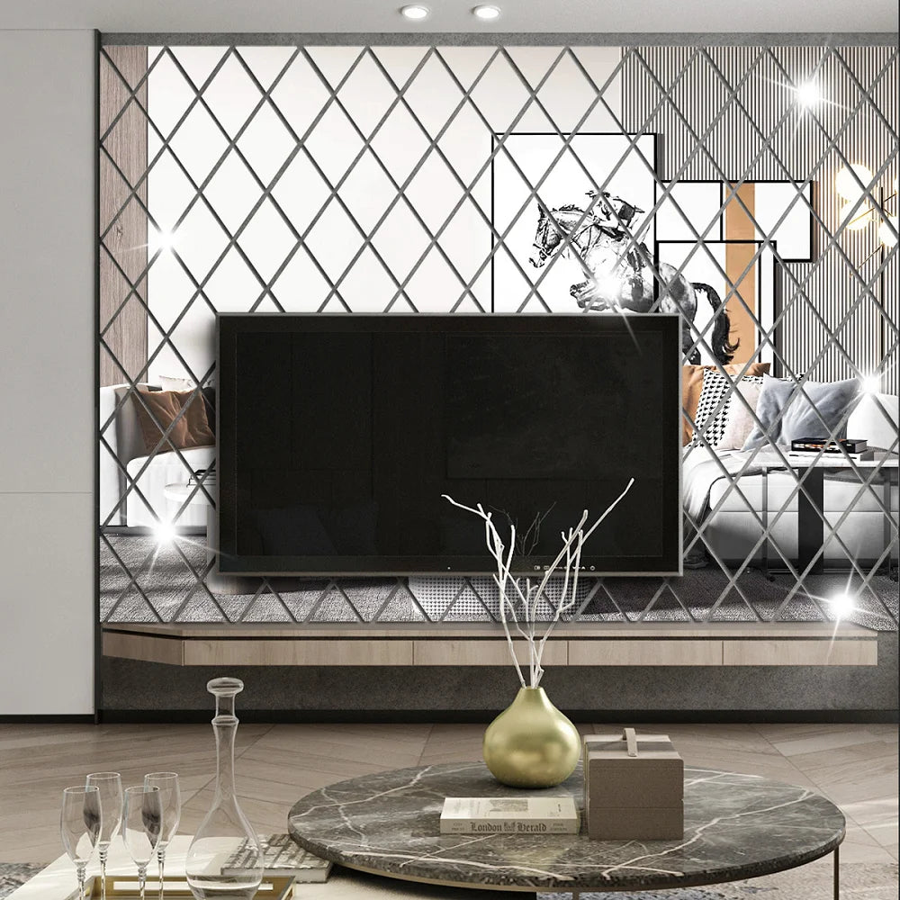10/17/32/58pcs 3d Mirror Stickers Acrylic Triangles