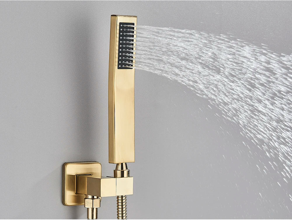 Poiqihy Golden Handshower Head 150cm Stainless Steel Shower