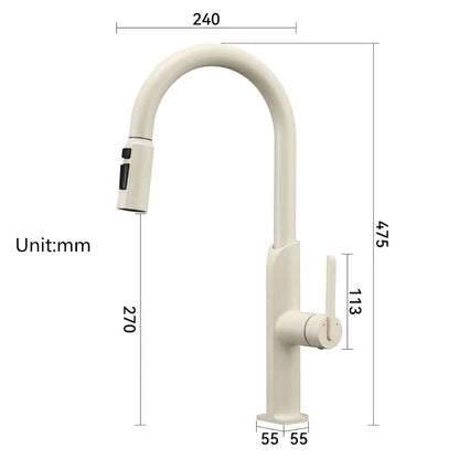 Brushed Gold Pull Out Faucet Sus304 Sink Faucet