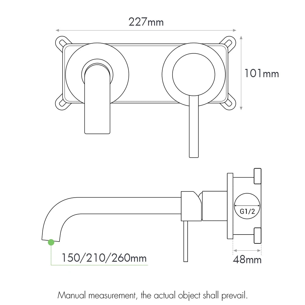 Gunmetal Basin Faucet Recessed Box Cold Sink Tap