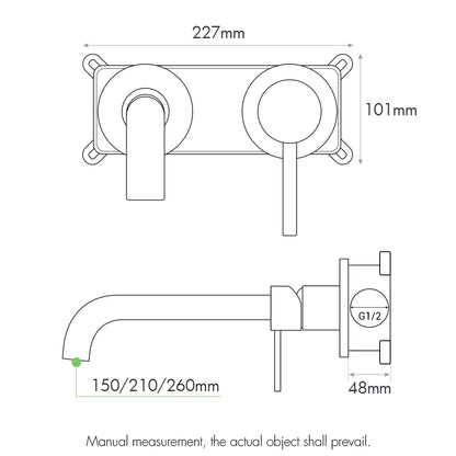 Gunmetal Basin Faucet Recessed Box Cold Sink Tap