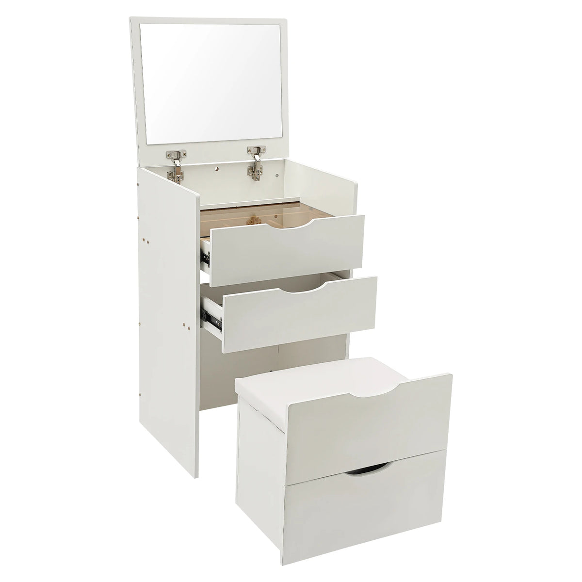 Makeup Vanity Table Drawers Dressing Table Foldable Mirror