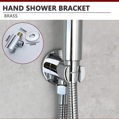 Square Hand Shower Bracket Brass Body Angel Adjustable