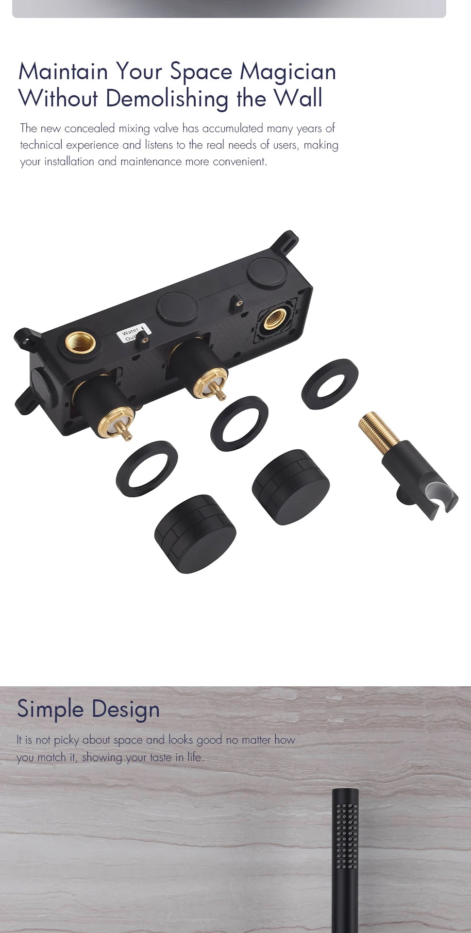 Ceiling Arm Brushed Gold Gunmetal Matte Black Chrome