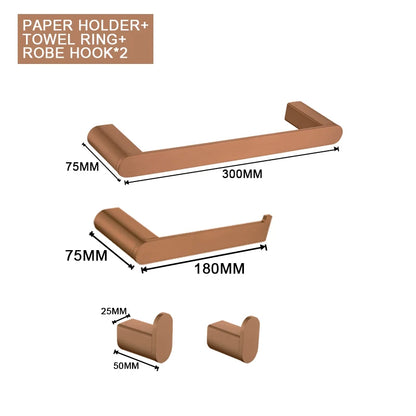 Brushed Rose Gold Wall Mount Shelf Toilet Bath