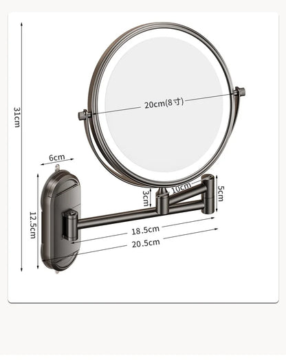 Inch Wall Mounted Makeup Mirror Extending Folding Double