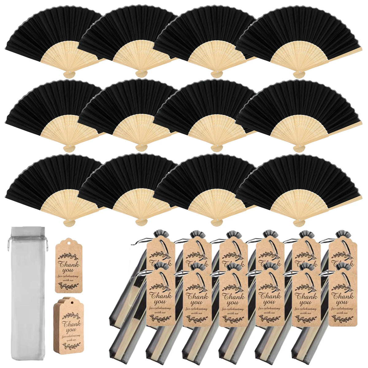 30-120pcs Wedding Hand Fans Folding Fans Guest Paper
